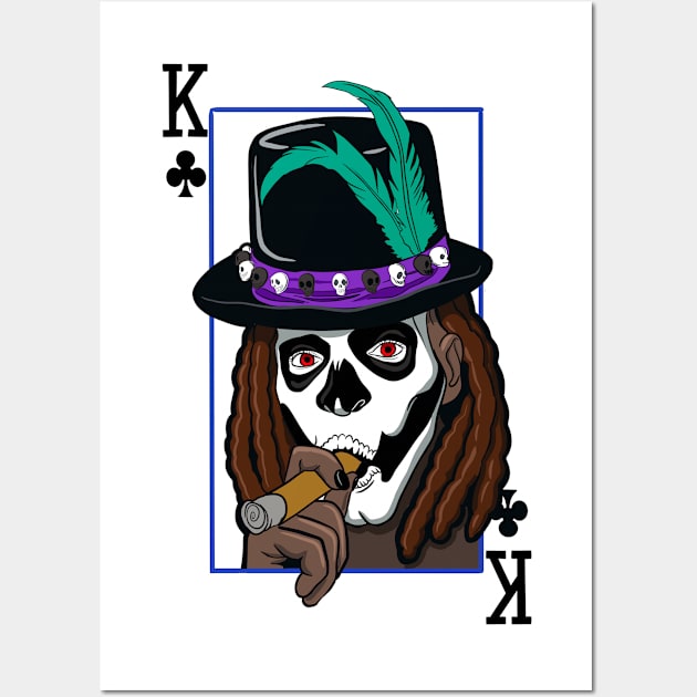 Voodoo King of Clubs Wall Art by Drawn2life